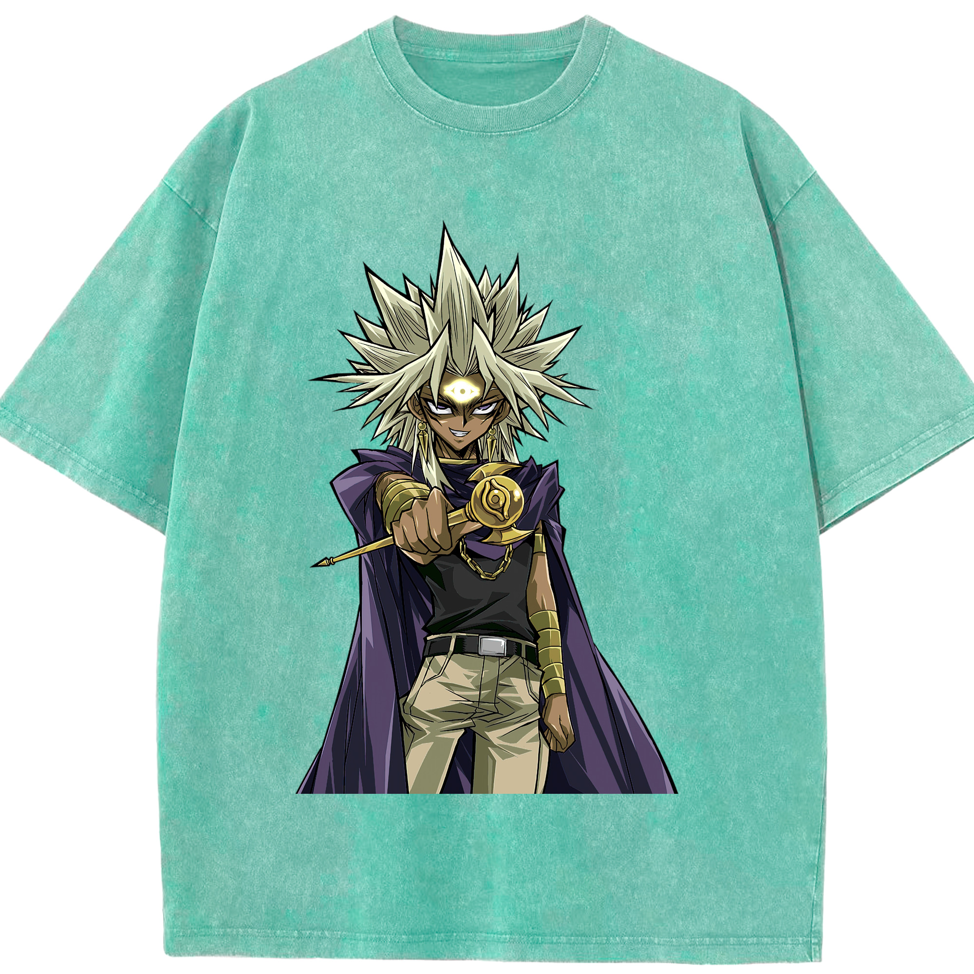 （画像用） 遊☆戯☆王 Yu-Gi-Oh! 綿100% ヴィンテージ風 半袖Tシャツ（フロントプリント）